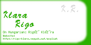 klara rigo business card